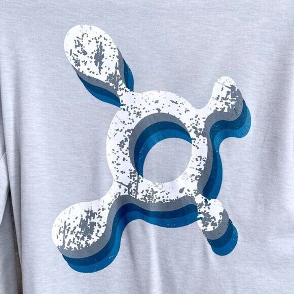 ORANGE THEORY Logo Long Sleeve Tee Gray Strappy Open Back Womens XS - Picture 2 of 7